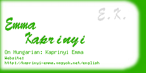 emma kaprinyi business card